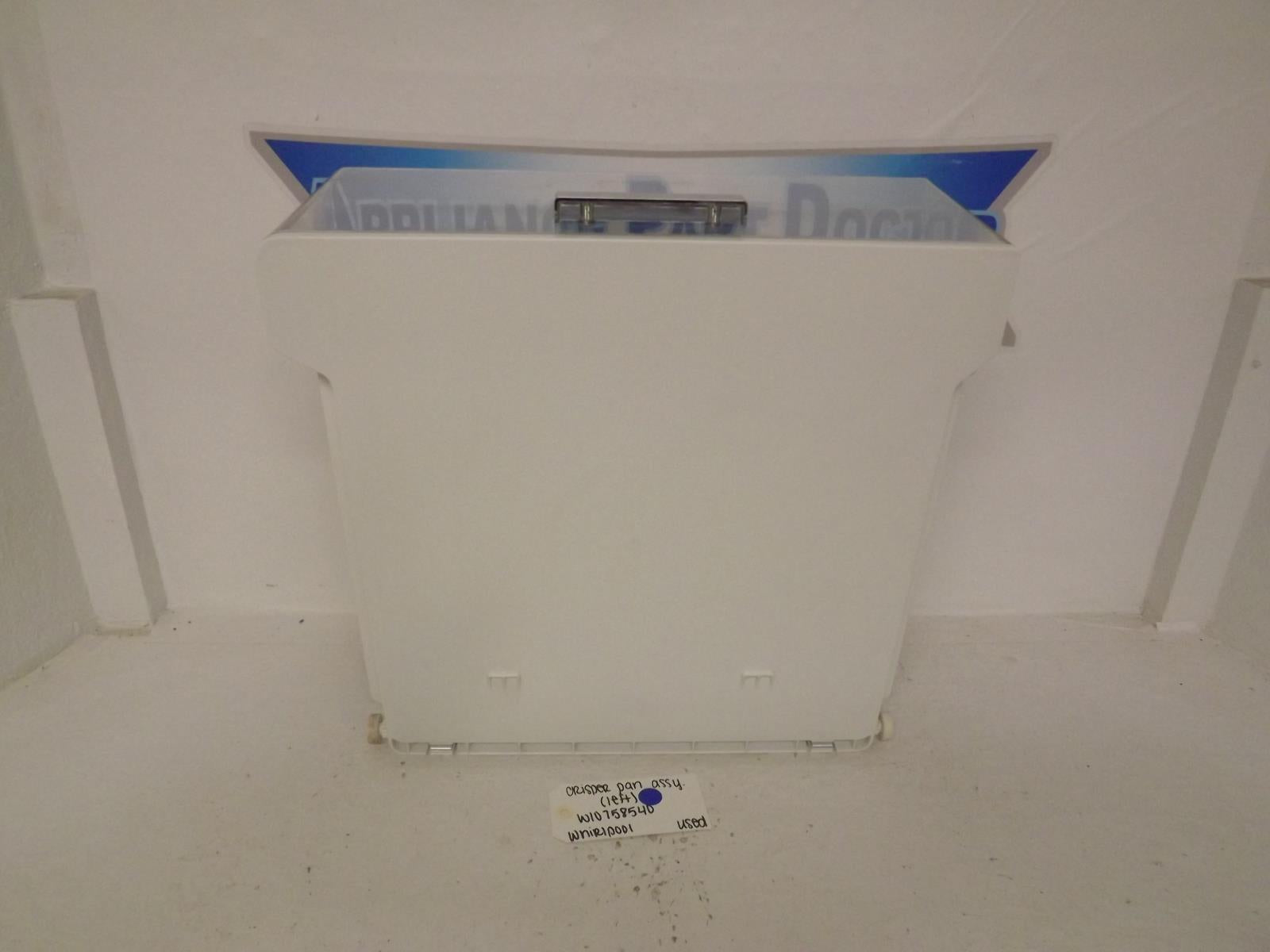 Whirlpool Refrigerator W10758540 Crisper Pan Assembly (Left) Used Whirlpool Refrigerator W10758540 Crisper Pan Assembly (Left) Used